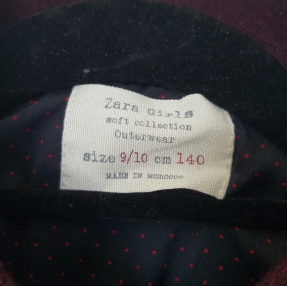 Zara Girl coat in red maroon - Picture 5 of 6